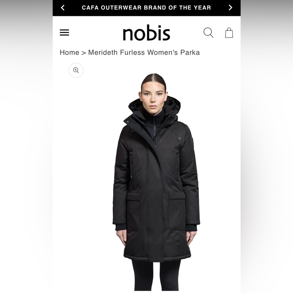 Nobis NWT Black Meredith Furless Parka - Small